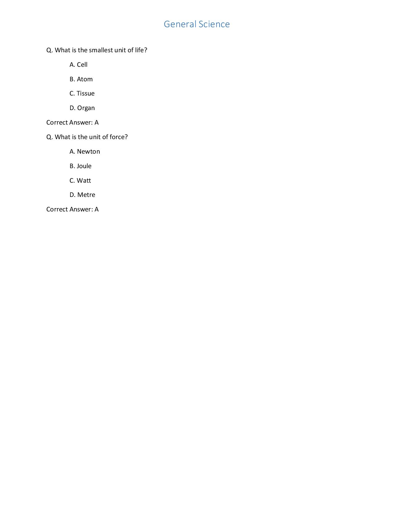 NADRA Written Test Syllabus and Sample