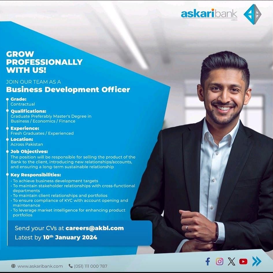 Askari Bank Jobs 2024 for Fresh Graduates Online Apply