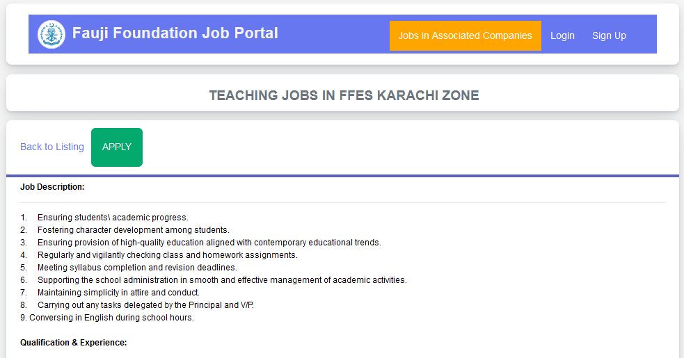 Fauji Foundation Schools Jobs 2024 Online Apply Latest Advertisement