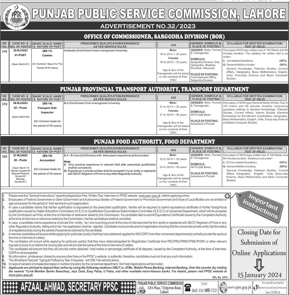 Punjab Food Authority Jobs 2024 on Graduation Basis Online Apply