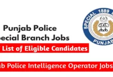 Punjab Police Intelligence Operators List of Eligible Candidates