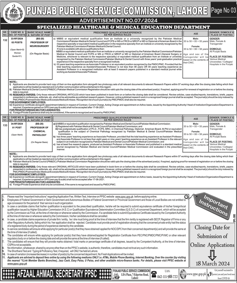 PPSC Jobs 2024 Advertisement No 06 Page-3