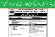 Karachi Garrison Education System APS Jobs 2024 Latest Advertisement