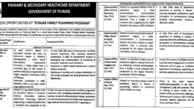 Primary and Secondary Healthcare Department Jobs 2024 Online Apply via NTS